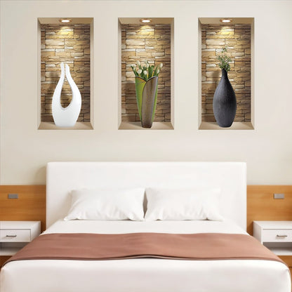 Set of Three Dia Faux Niche 3D Peel and Stick Wall Decals