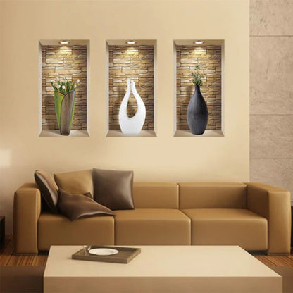 Set of Three Dia Faux Niche 3D Peel and Stick Wall Decals