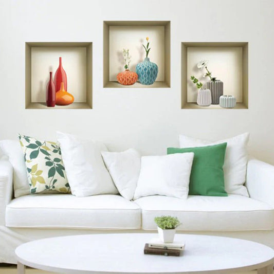 Set of Three Lin Faux Niche 3D Peel and Stick Wall Decals