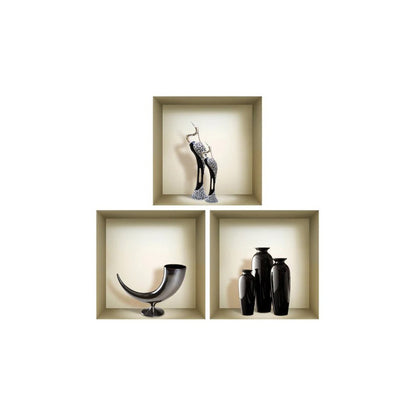 Set of Three Eli Faux Niche 3D Peel and Stick Wall Decals