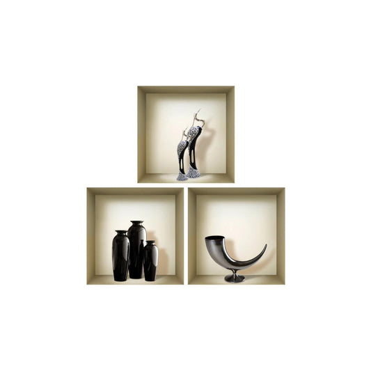Set of Three Eli Faux Niche 3D Peel and Stick Wall Decals