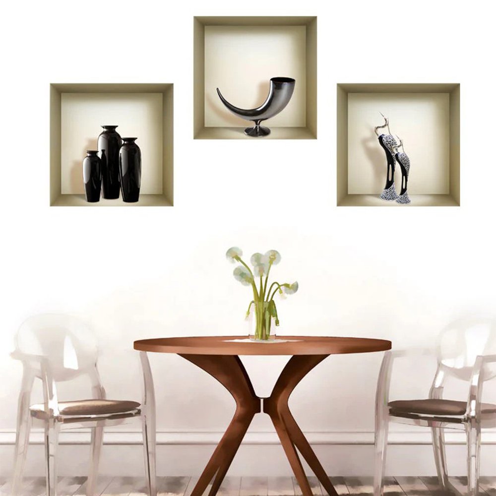 Set of Three Ian Faux Niche 3D Peel and Stick Wall Decals