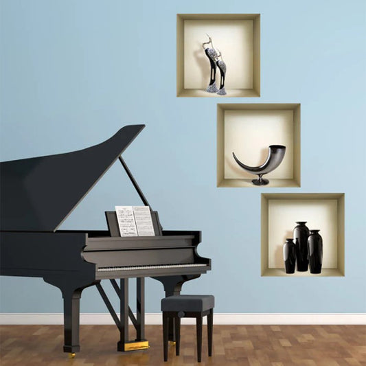 Set of Three Max Faux Niche 3D Peel and Stick Wall Decals