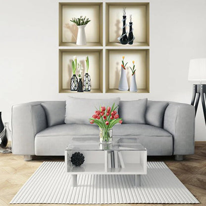 Set of Four Ivy Faux Niche 3D Peel and Stick Wall Decals