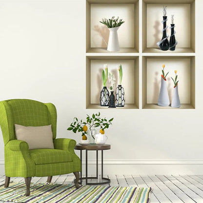 Set of Four Ivy Faux Niche 3D Peel and Stick Wall Decals