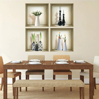 Set of Four Ari Faux Niche 3D Peel and Stick Wall Decals