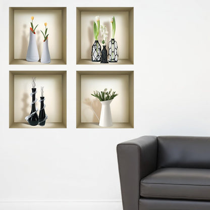 Set of Four jay Faux Niche 3D Peel and Stick Wall Decals