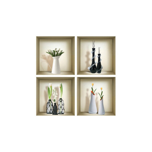Set of Four jay Faux Niche 3D Peel and Stick Wall Decals