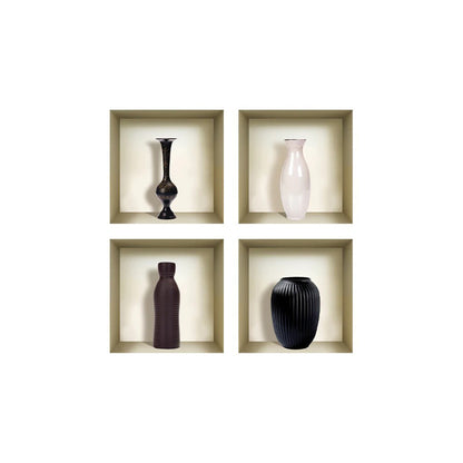 Set of Four Rio Faux Niche 3D Peel and Stick Wall Decals