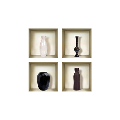 Set of Four Mac Faux Niche 3D Peel and Stick Wall Decals