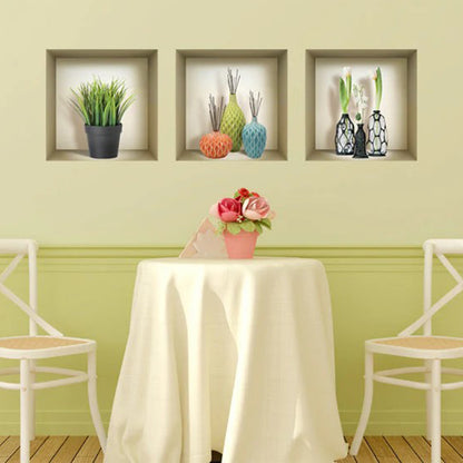 Set of Three Joy Faux Niche 3D Peel and Stick Wall Decals