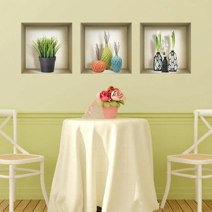 Set of Three Joy Faux Niche 3D Peel and Stick Wall Decals