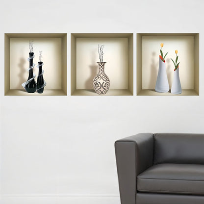 Set of Three Ira Faux Niche 3D Peel and Stick Wall Decals