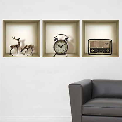 Set of Three Sky Faux Niche 3D Peel and Stick Wall Decals