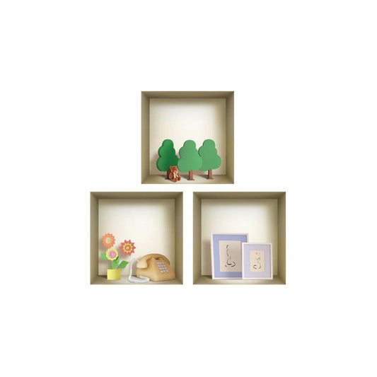 Set of Three Pia Faux Niche 3D Peel and Stick Wall Decals