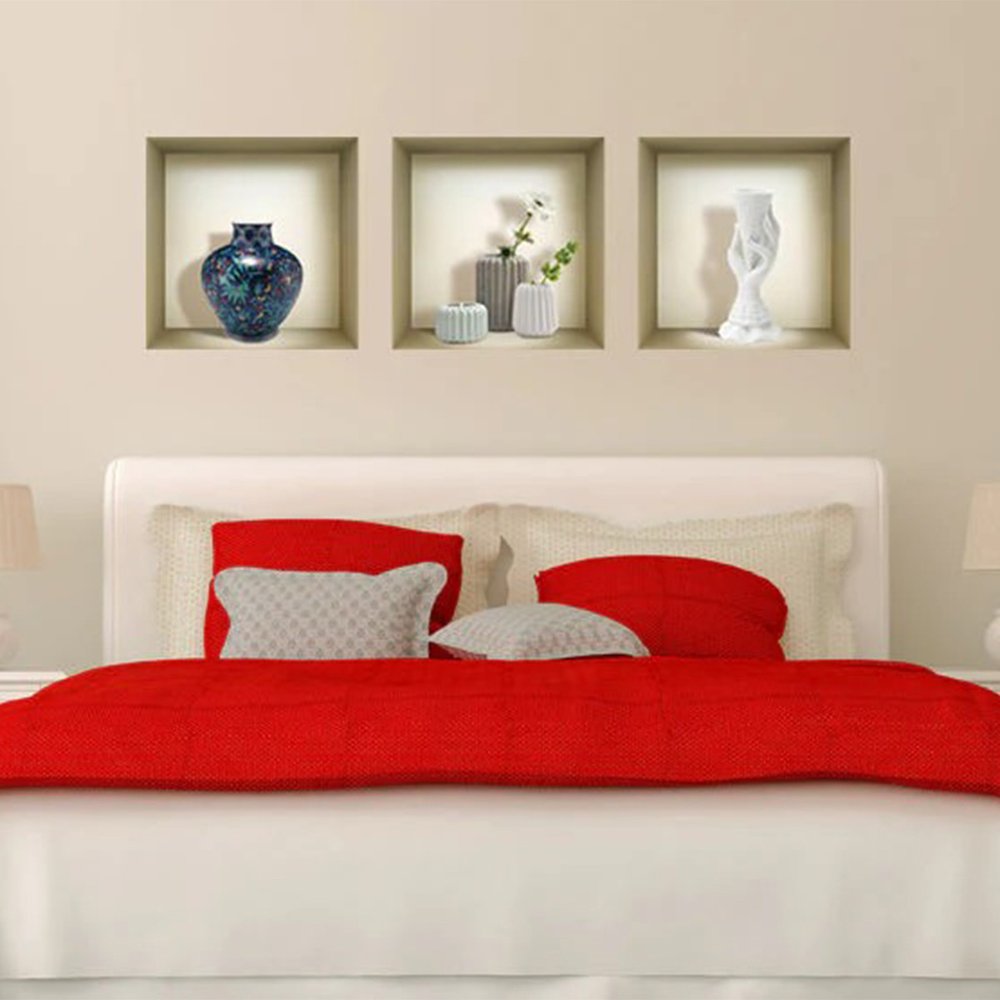 Set of Three Ren Faux Niche 3D Peel and Stick Wall Decals