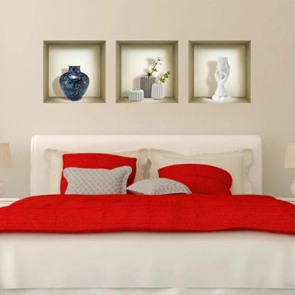 Set of Three Gio Faux Niche 3D Peel and Stick Wall Decals
