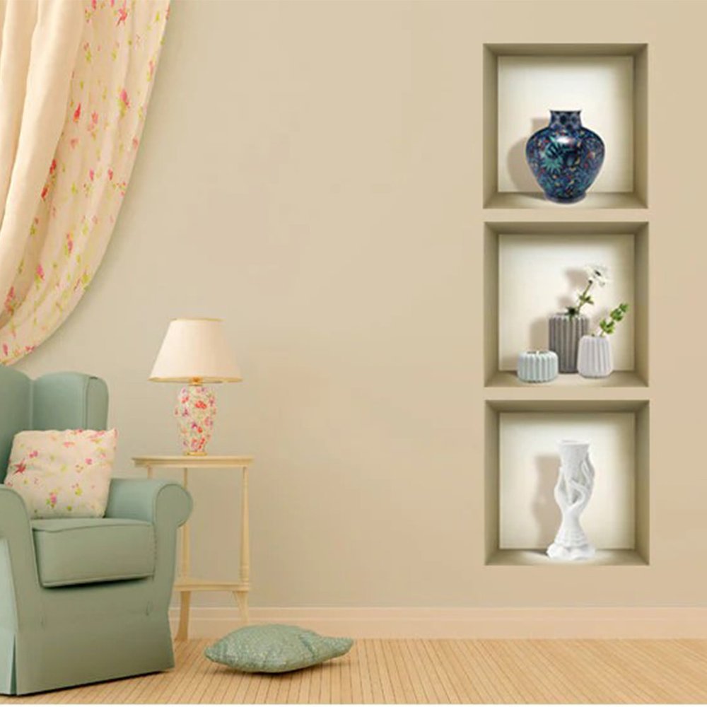 Set of Three Gio Faux Niche 3D Peel and Stick Wall Decals