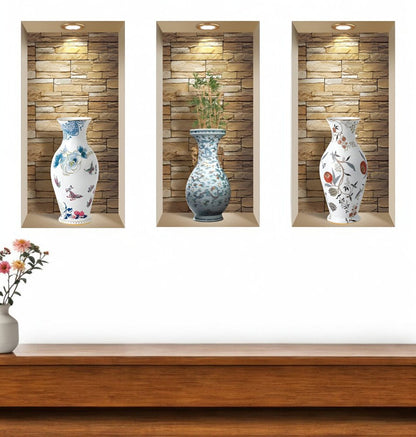 Set of Three Rue Faux Niche 3D Peel and Stick Wall Decals
