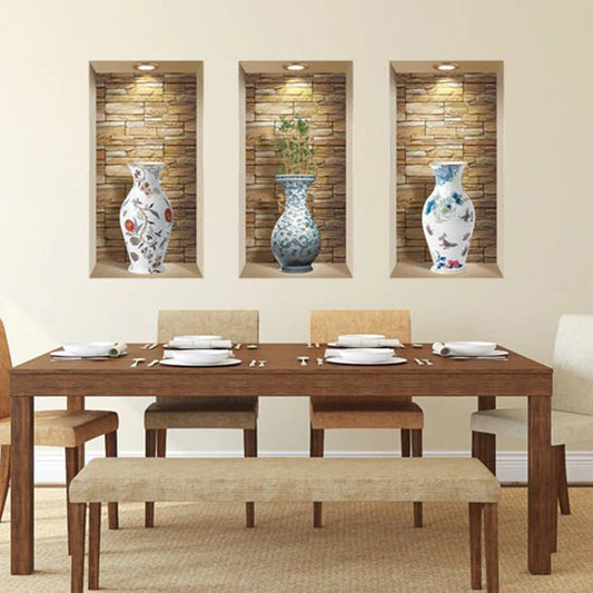Set of Three Rue Faux Niche 3D Peel and Stick Wall Decals
