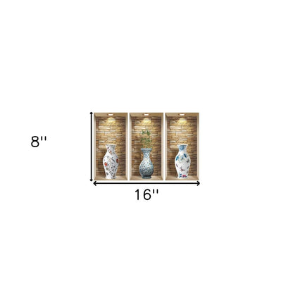 Set of Three Rue Faux Niche 3D Peel and Stick Wall Decals