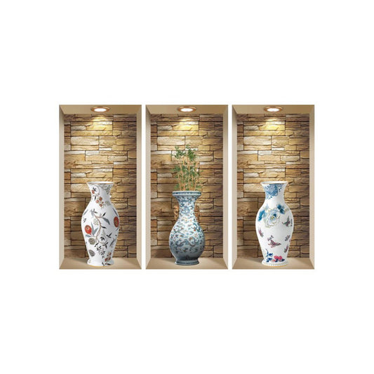 Set of Three Tia Faux Niche 3D Peel and Stick Wall Decals