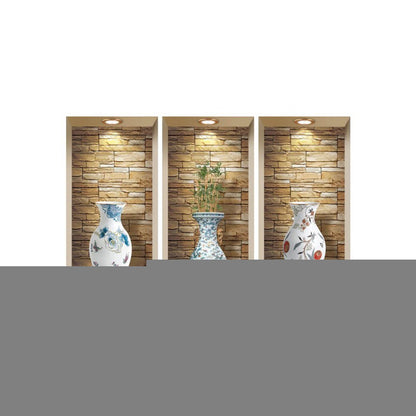 Set of Three Lea Faux Niche 3D Peel and Stick Wall Decals