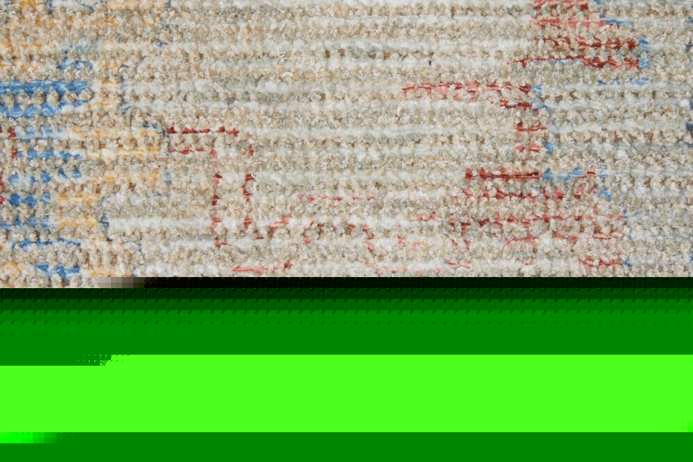 4' X 6' Tan Brown and Blue Floral Hand Woven Distressed Area Rug With Fringe