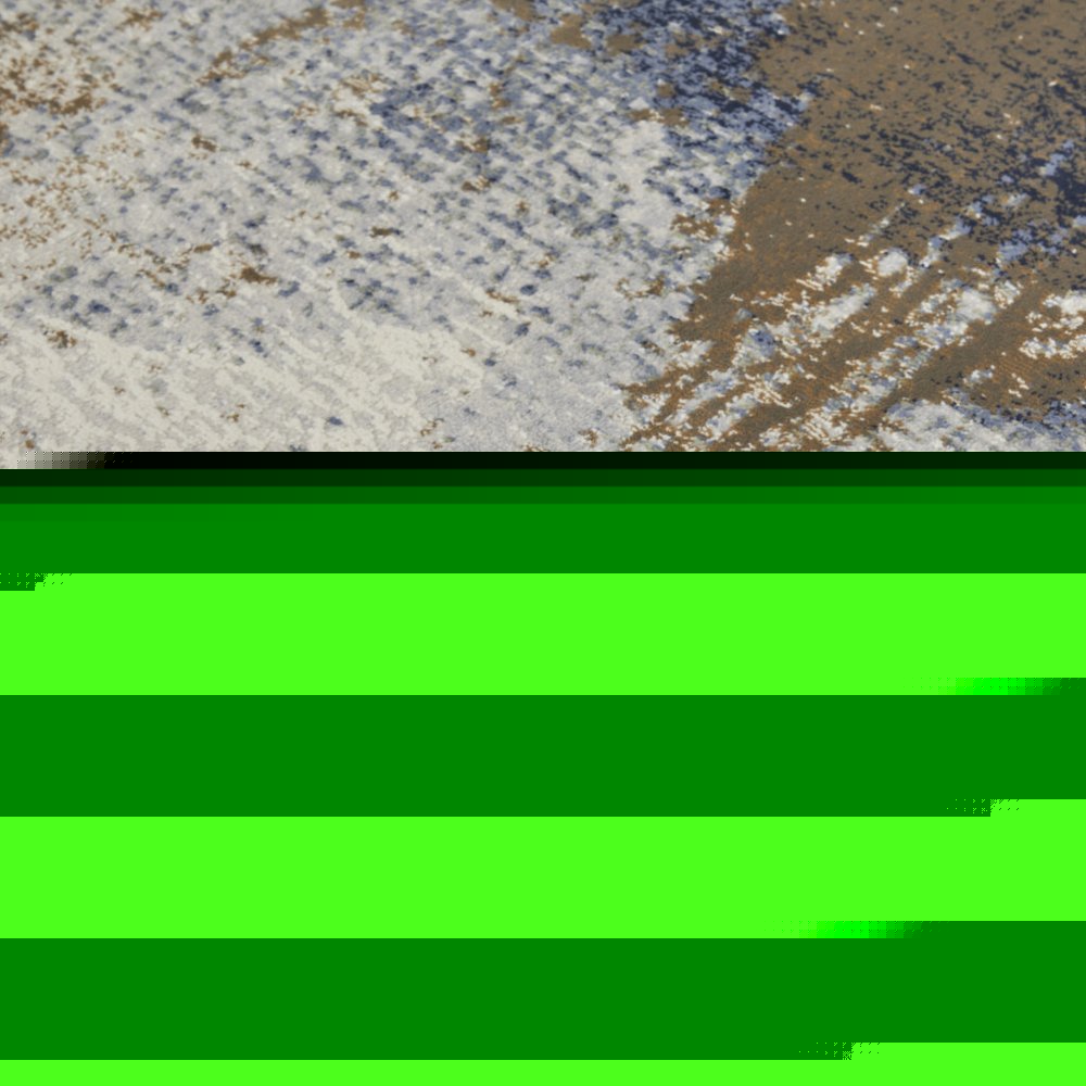 5' X 8' Ivory Blue and Brown Abstract Power Loom Area Rug