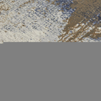 5' X 8' Ivory Blue and Brown Abstract Power Loom Area Rug