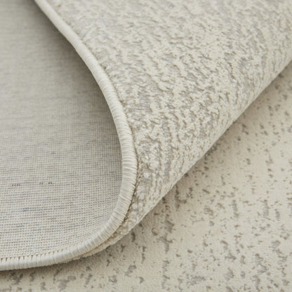 5' X 8' Ivory Blue and Brown Abstract Power Loom Area Rug