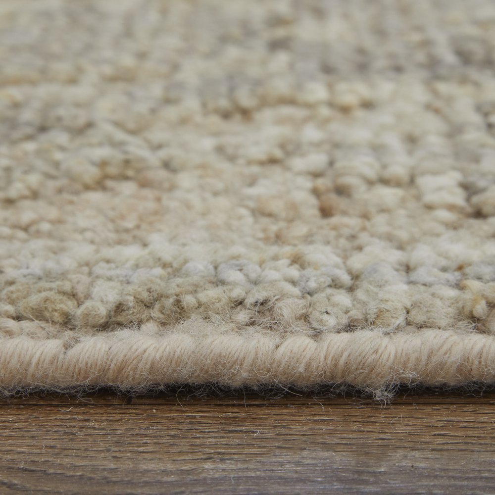 8' X 10' Tan and Ivory Wool Floral Hand Knotted Area Rug