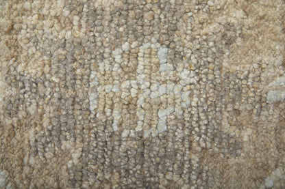 8' X 10' Tan and Ivory Wool Floral Hand Knotted Area Rug