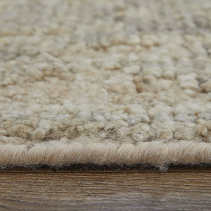 9' X 13' Tan and Ivory Wool Floral Hand Knotted Area Rug