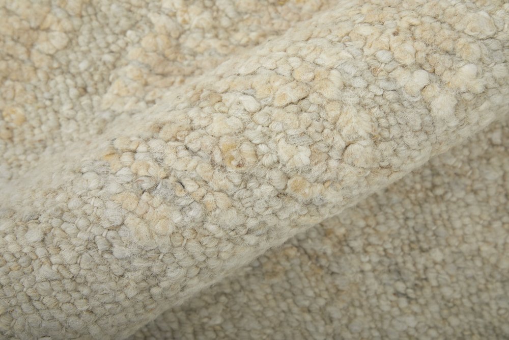 9' X 13' Tan and Gray Wool Floral Hand Knotted Area Rug