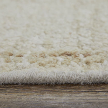 8' X 12' Ivory Tan and Gray Wool Floral Hand Knotted Area Rug