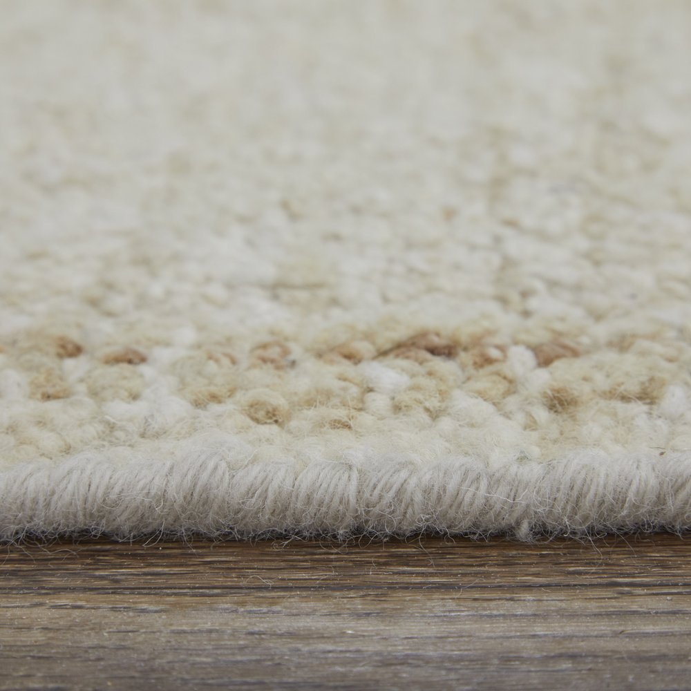 8' X 12' Ivory Tan and Gray Wool Floral Hand Knotted Area Rug