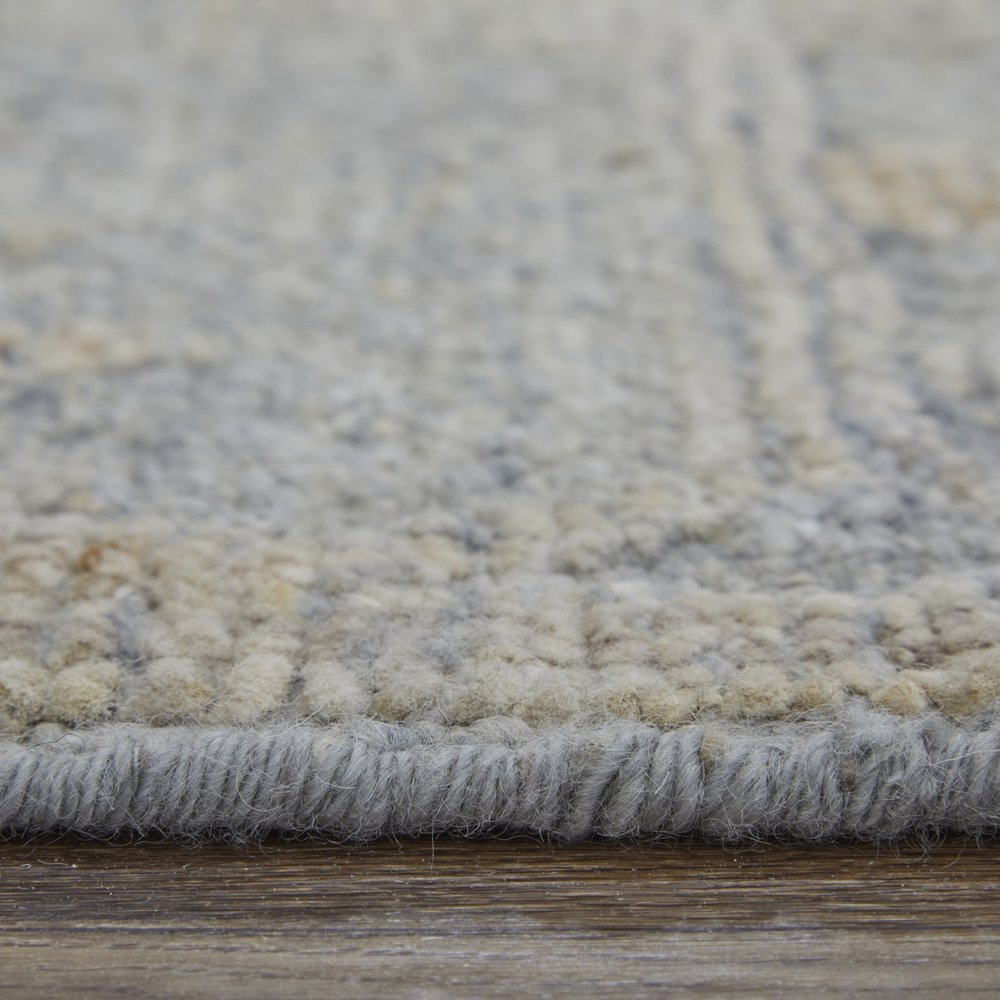 9' X 13' Gray and Blue Wool Floral Hand Knotted Area Rug