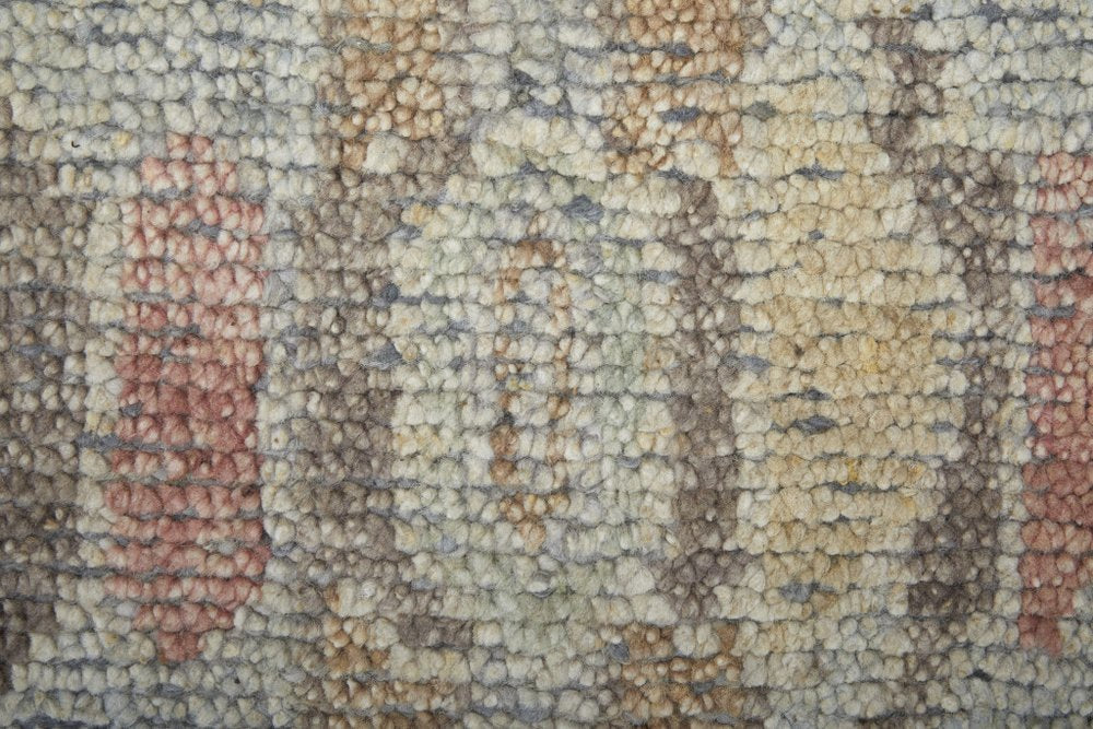 9' X 13' Gray and Blue Wool Floral Hand Knotted Area Rug