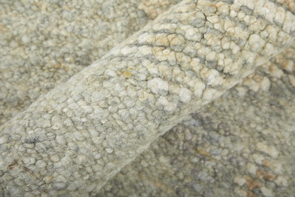 8' X 12' Gray and Brown Wool Floral Hand Knotted Area Rug