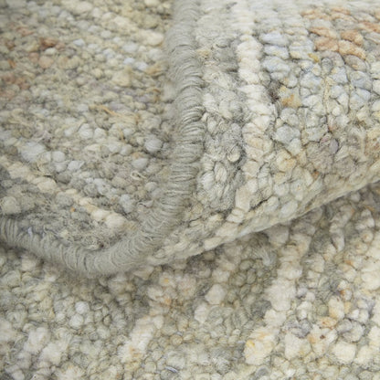 9' X 13' Gray and Brown Wool Floral Hand Knotted Area Rug