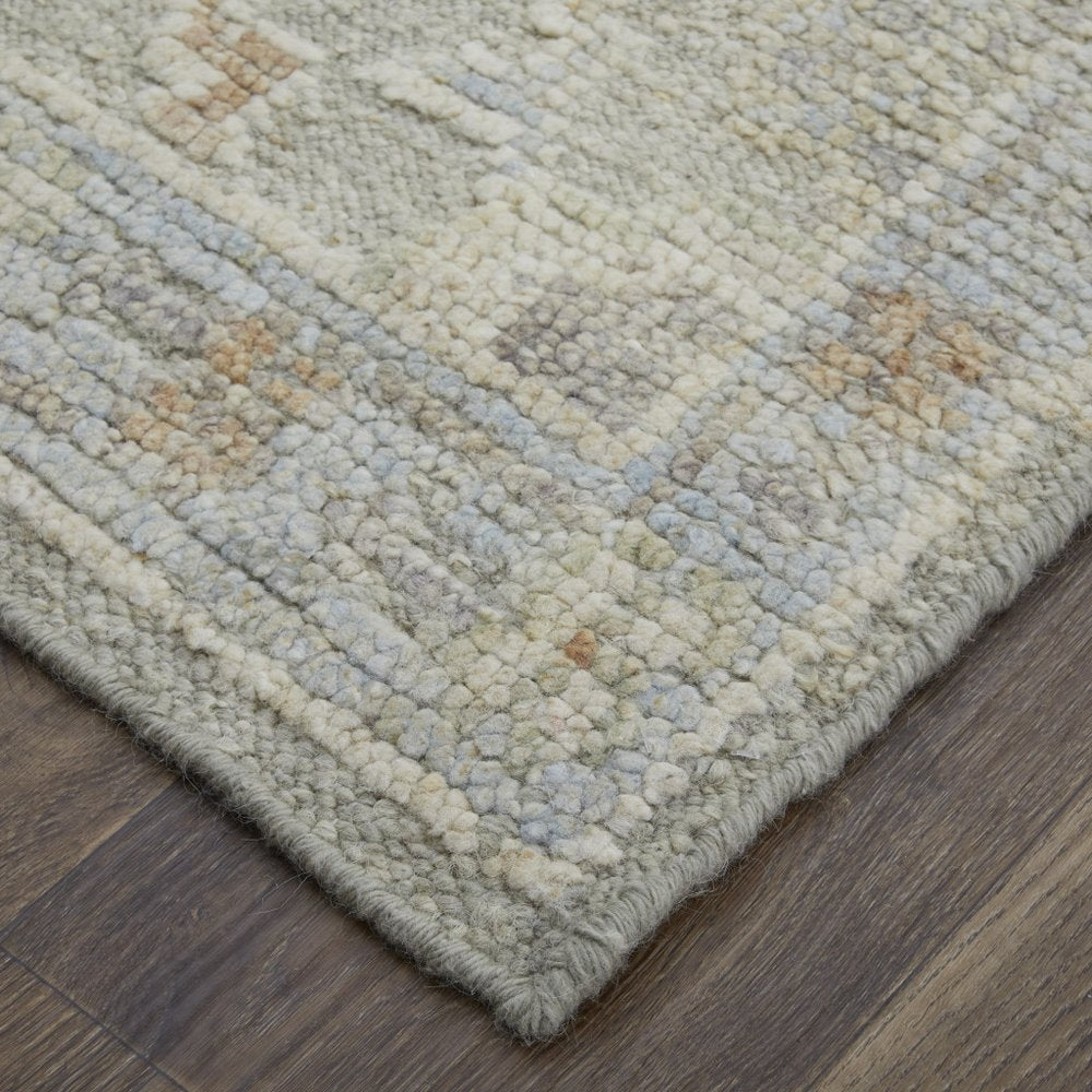 9' X 13' Gray and Brown Wool Floral Hand Knotted Area Rug