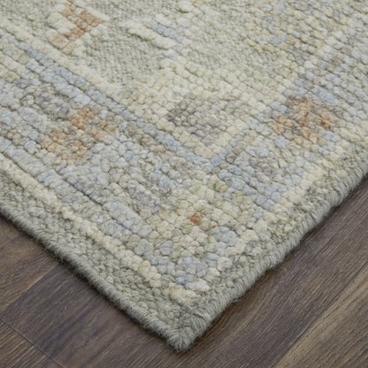 9' X 13' Gray and Brown Wool Floral Hand Knotted Area Rug