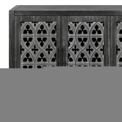 65" Charcoal Distressed Wood Sideboard with Four Doors