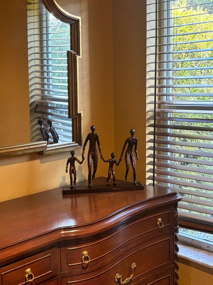 13" Copper Aluminum People Tabletop Sculpture