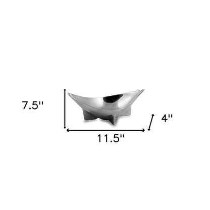 12" Silver Aluminum Oval Centerpiece Bowl