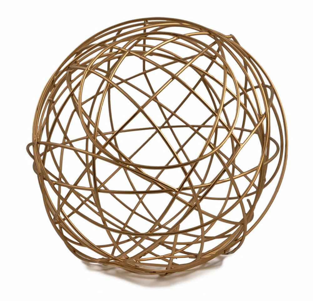 12" Gold Aluminum Decorative Orb Tabletop Sculpture