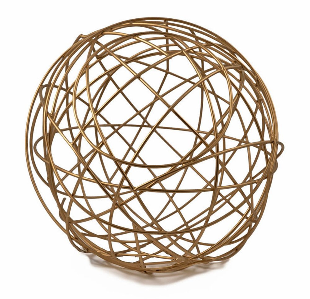 12" Gold Aluminum Decorative Orb Tabletop Sculpture