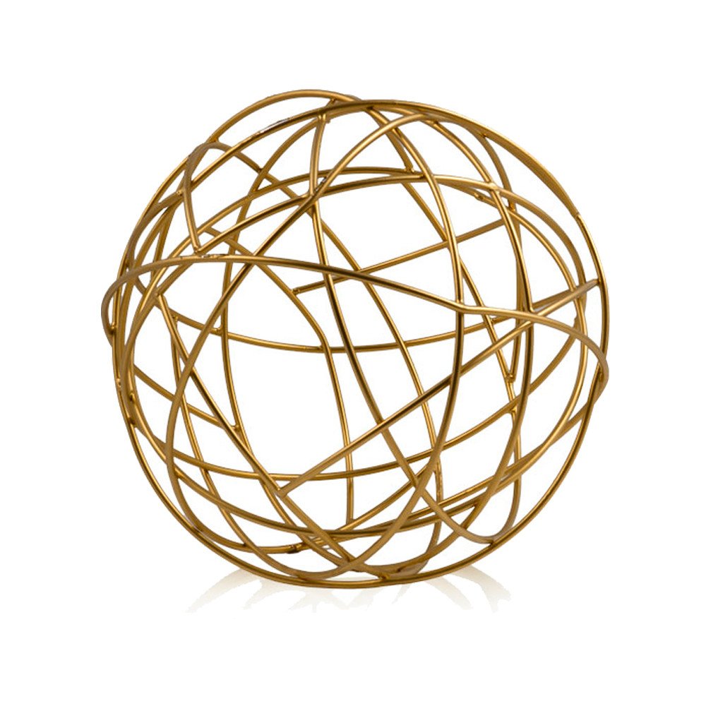7" Gold Aluminum Decorative Orb Tabletop Sculpture