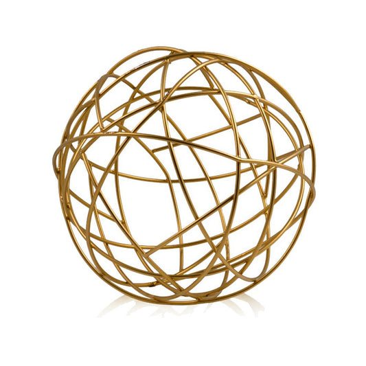 7" Gold Aluminum Decorative Orb Tabletop Sculpture